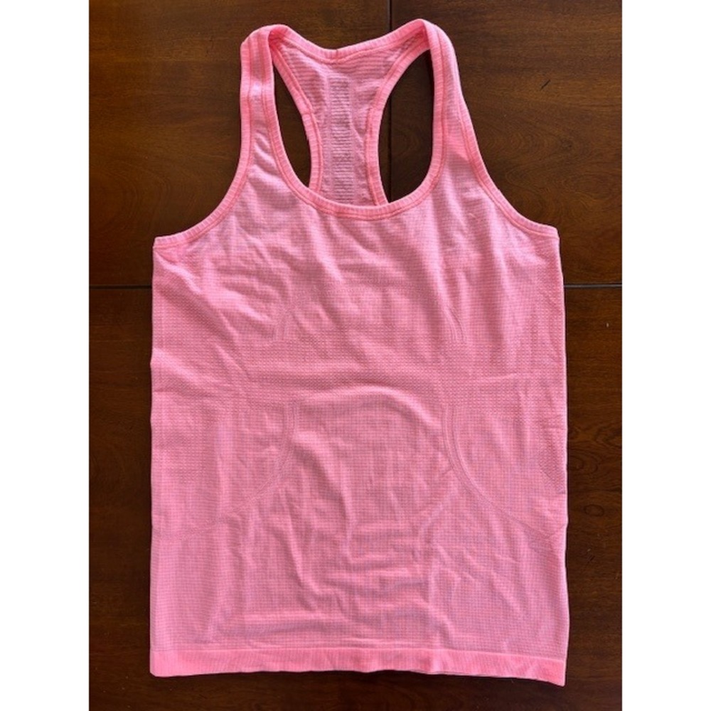 Lululemon Swiftly Tech Racerback Tank Top Neon Pink Coral Size 8 - Picture 4 of 15
